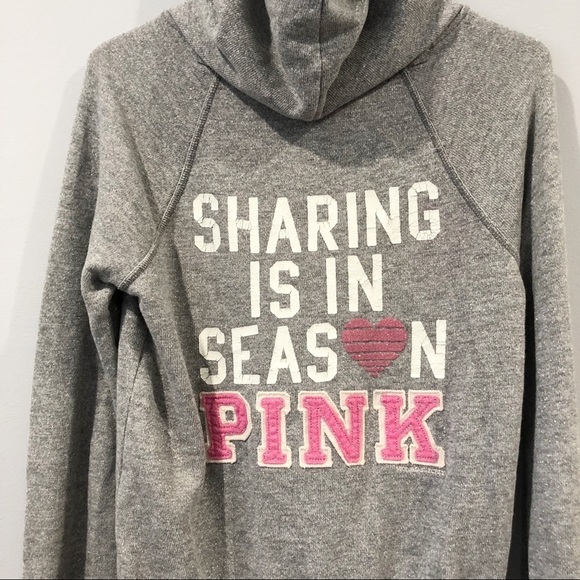 PINK Victoria's Secret Tops - Pink Victoria’s Secret gray sparkling hoodie